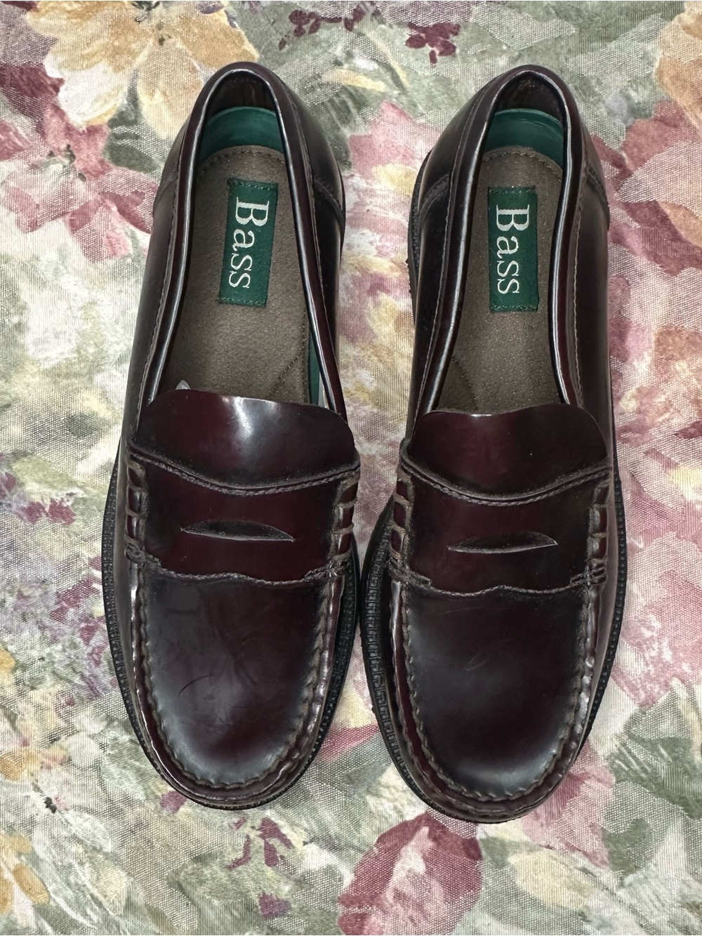 Bass Burgundy Penny Loafers Antaries 202A Leather Upper Size 4M New No Box Wine